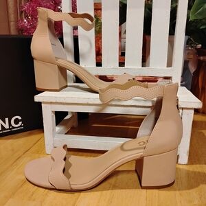 INC International Concepts Pink Bloom Block Heel Sandals